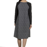 Schella Kann 2 Damen Stretch Kleid mit Print schwarz grau