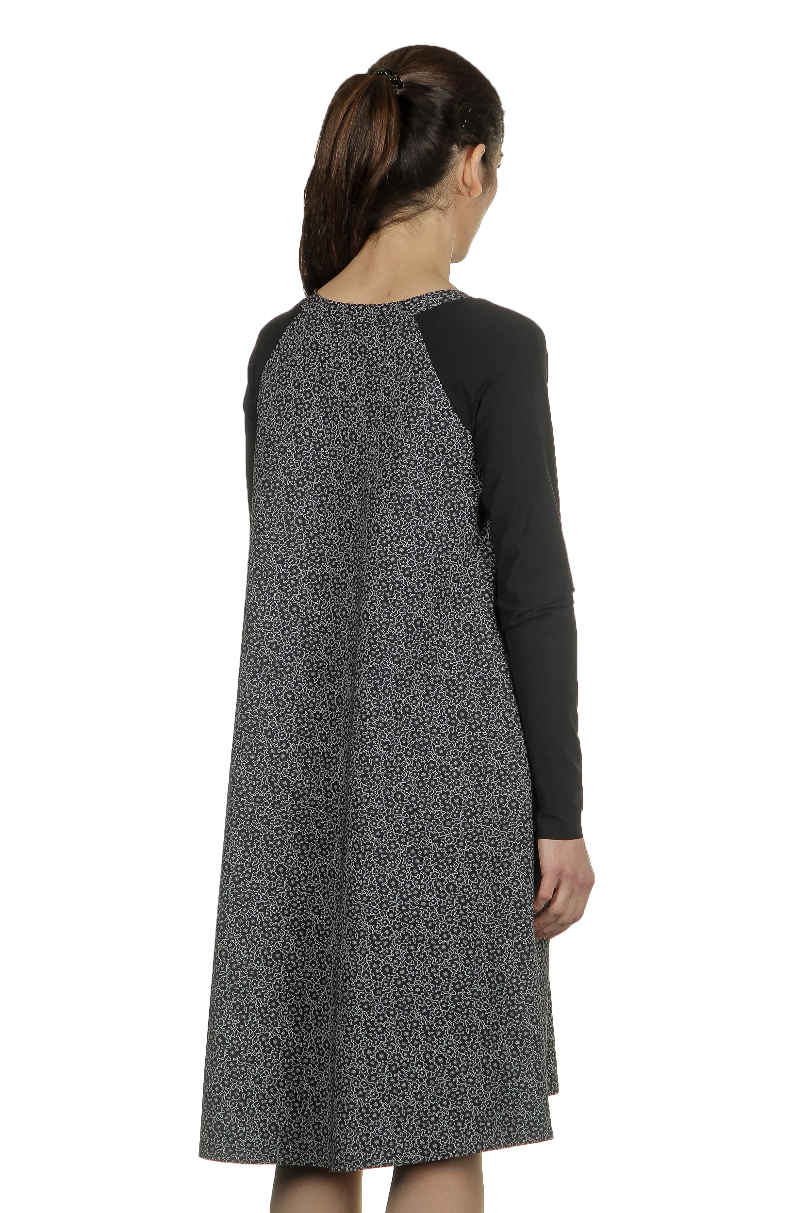 Schella Kann 2 Damen Stretch Kleid mit Print schwarz grau