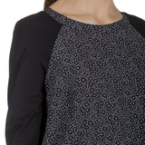 Schella Kann 2 Damen Stretch Kleid mit Print schwarz grau