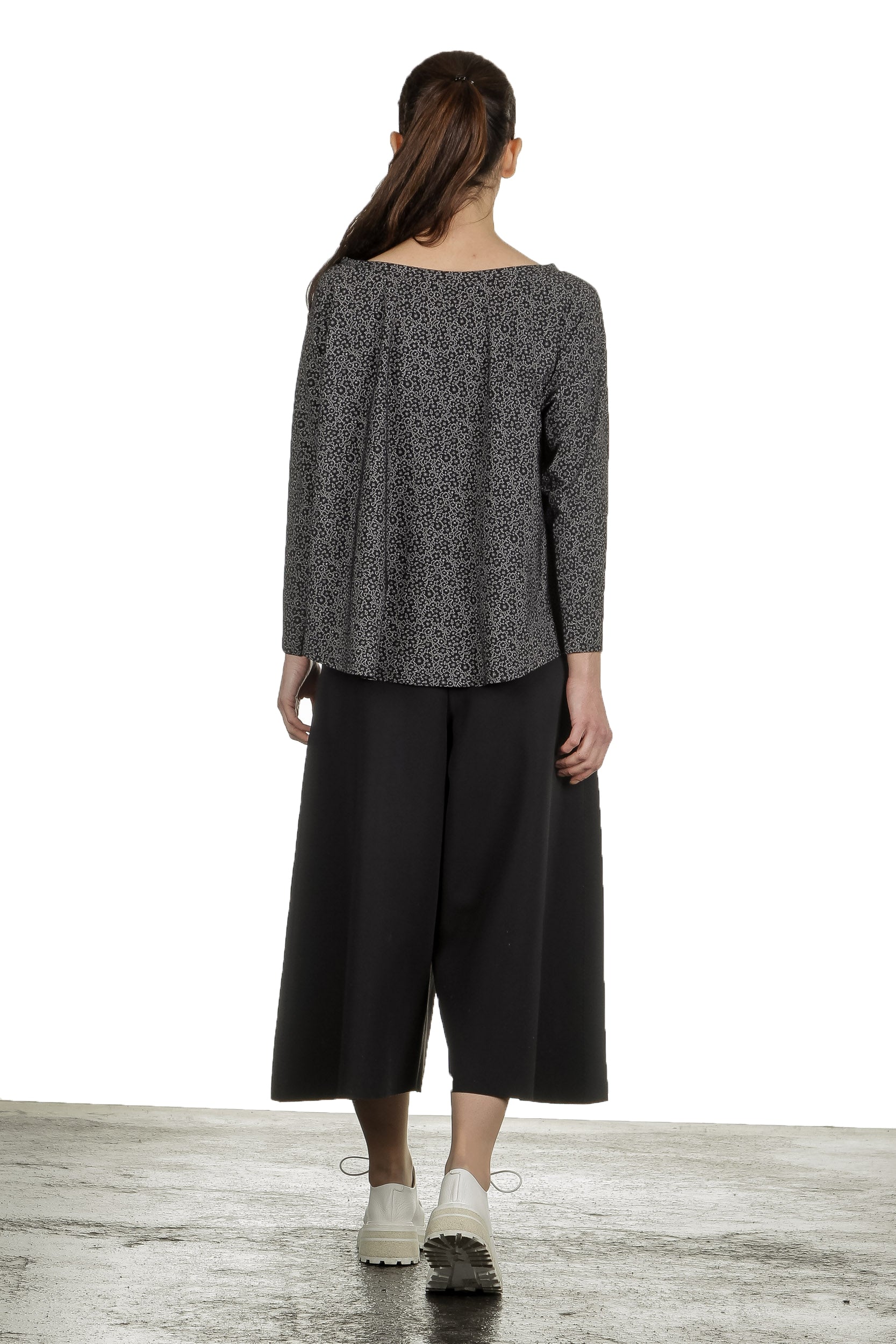 Schella Kann 2 Damen Stretch Langarm Shirt Print schwarz grau