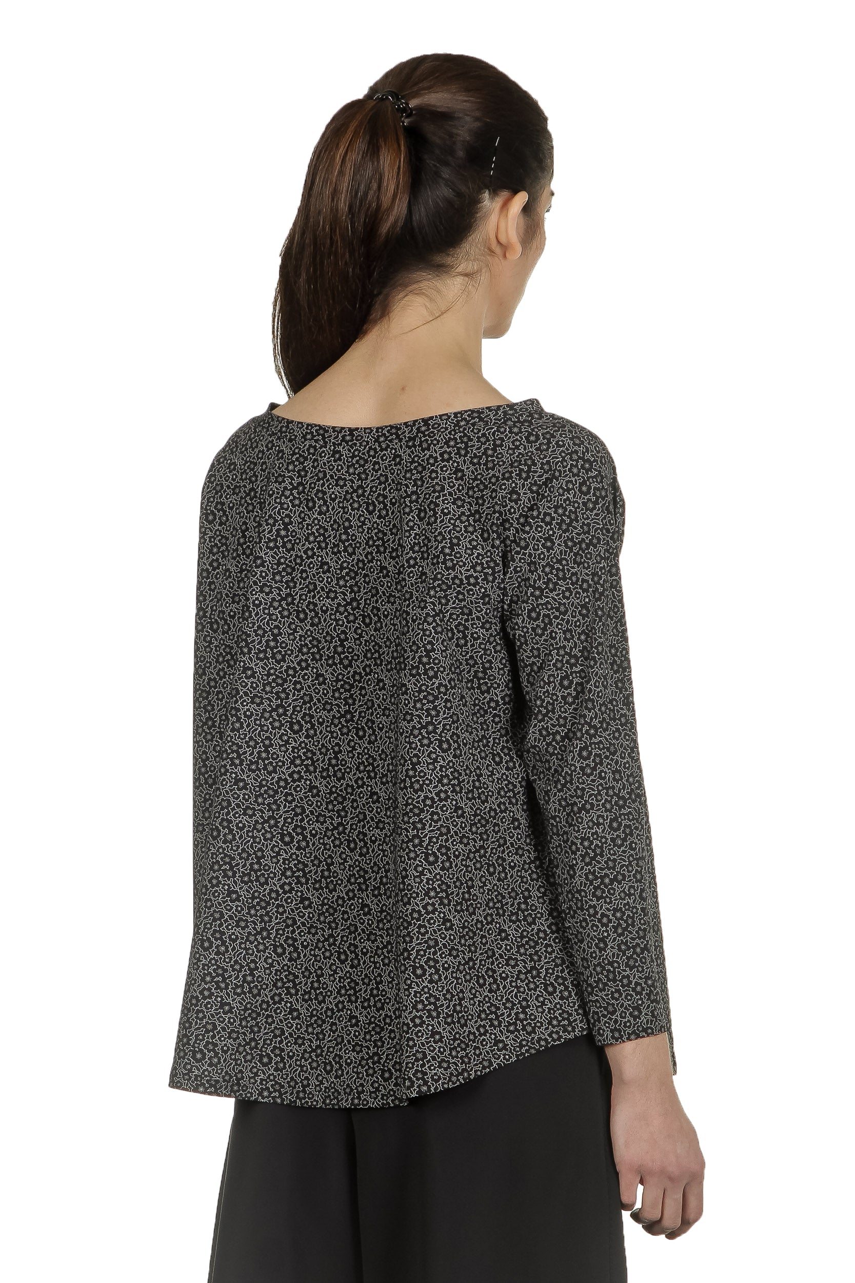 Schella Kann 2 Damen Stretch Langarm Shirt Print schwarz grau