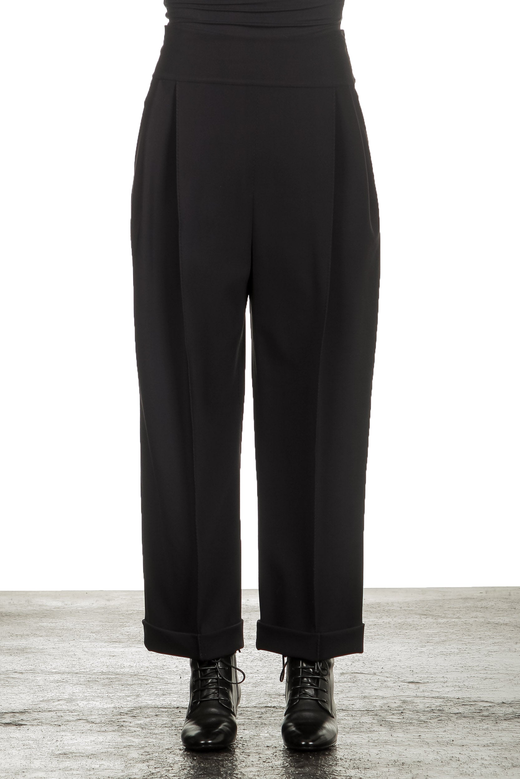 Schella Kann 2 Damen 7/8 Hose mit Bundfalten schwarz