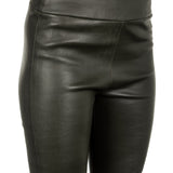 DROMe Damen High-Waist Leder Hose khaki