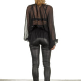 Ann Demeulemeester Damen Bluse schwarz transparent