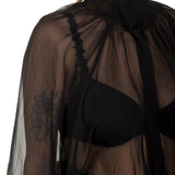 Ann Demeulemeester Damen Bluse schwarz transparent