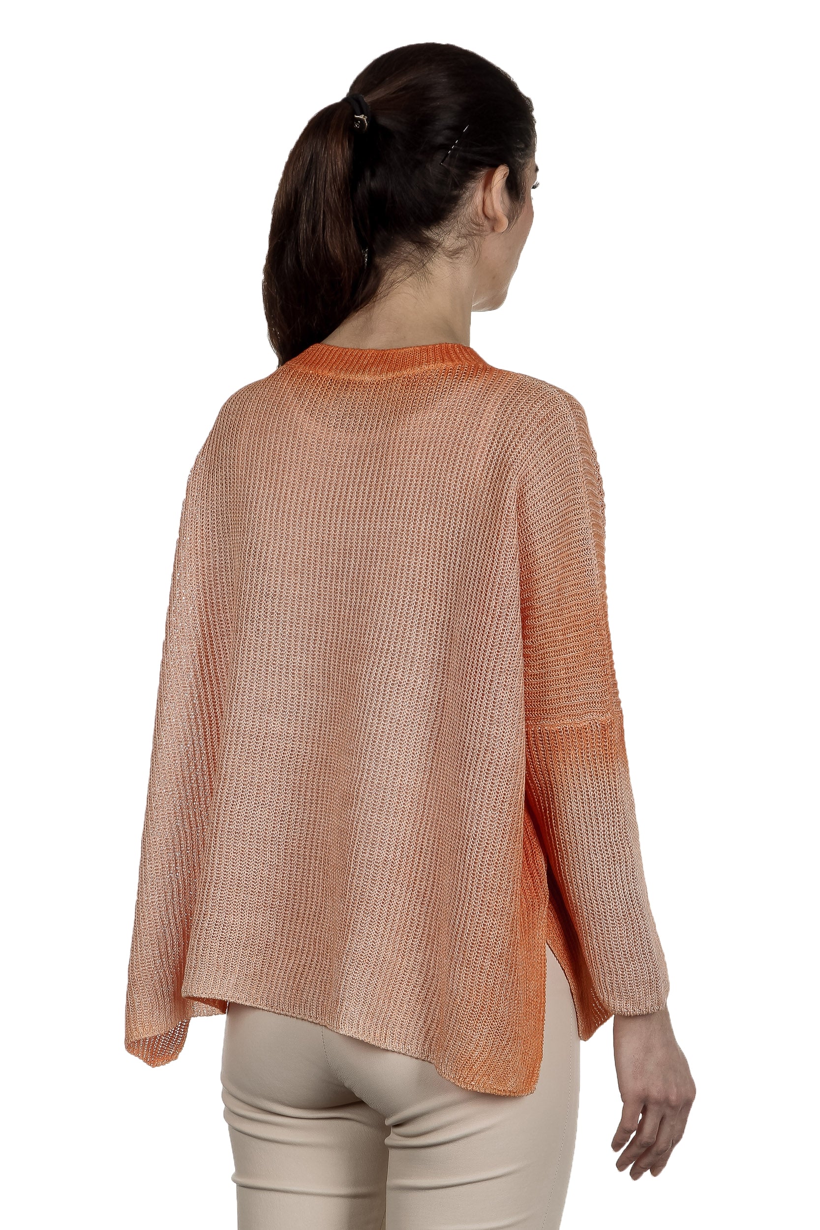 AVANT TOI Damen Oversized Pullover aus Leinen orange