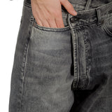 R13 Damen Jeans mit asymmetrischem Bund schwarz