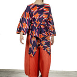 Pleats Please Issey Miyake Damen Plissee Weite 7/8 Taillenhose orange