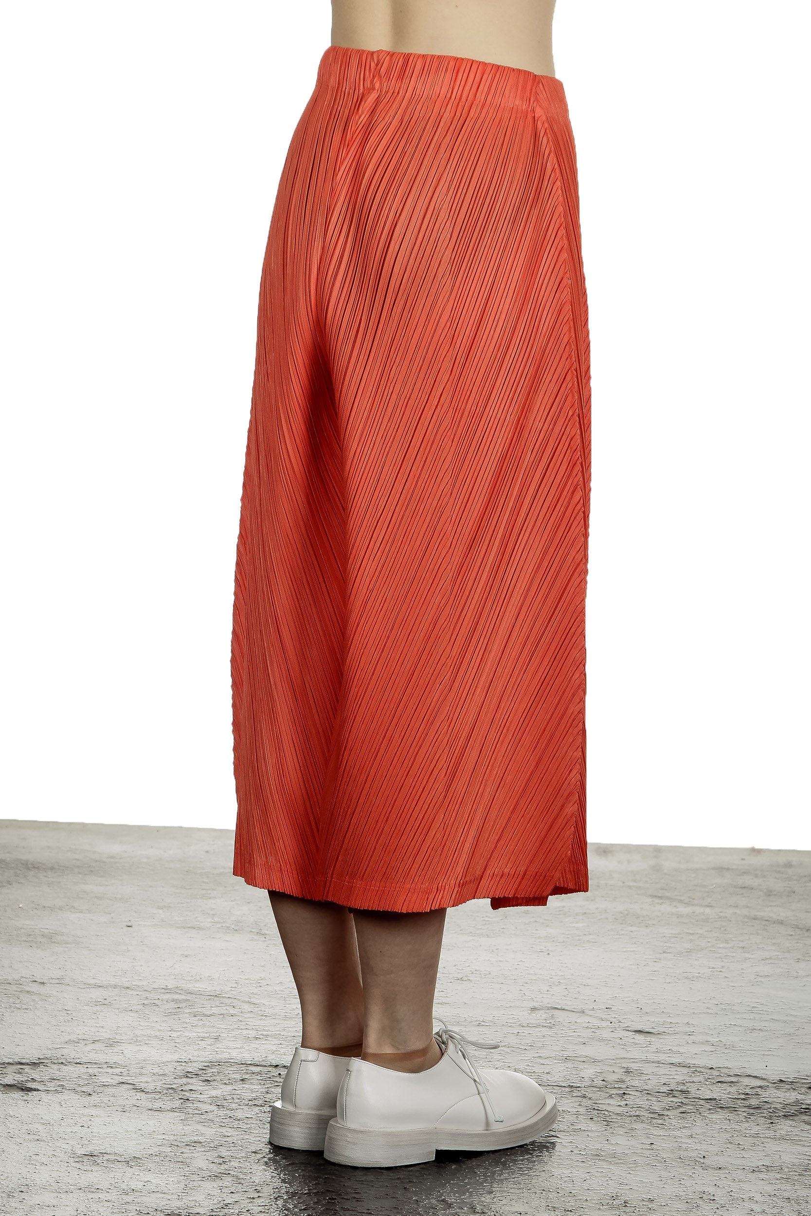 Pleats Please Issey Miyake Damen Plissee Weite 7/8 Taillenhose orange