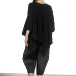 Pleats Please Issey Miyake Damen Plissee 7/8 Hose mit hohem Bund schwarz