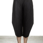 Pleats Please Issey Miyake Damen Plissee 7/8 Hose mit hohem Bund schwarz