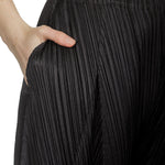 Pleats Please Issey Miyake Damen Plissee 7/8 Hose mit hohem Bund schwarz