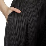Pleats Please Issey Miyake Damen Plissee 7/8 Hose mit hohem Bund schwarz