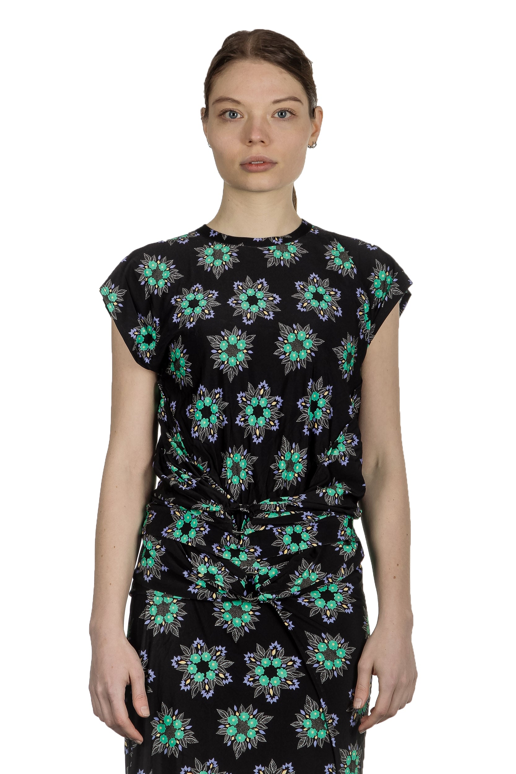 Paco Rabanne Damen Top mit floralem Print mehrfarbig