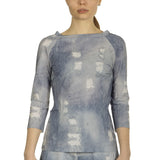 Schella Kann 2 Damen Langarmshirt mit Jeans-Print mehrfarbig