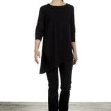 Schella Kann 2 Damen Asymmetrisches Langarmshirt schwarz