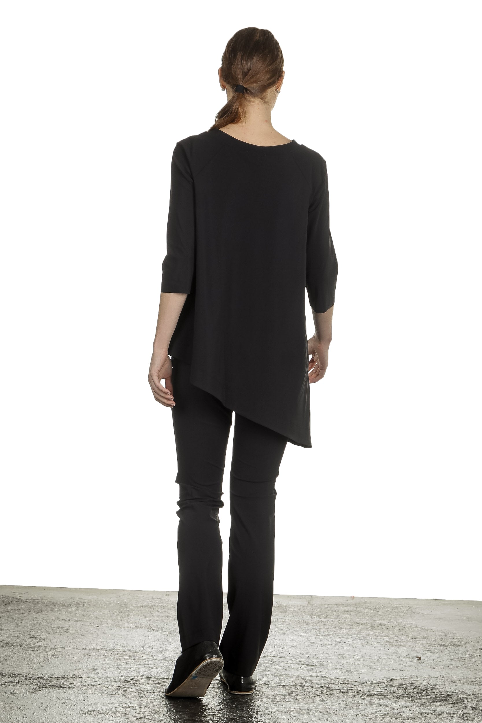 Schella Kann 2 Damen Asymmetrisches Langarmshirt schwarz