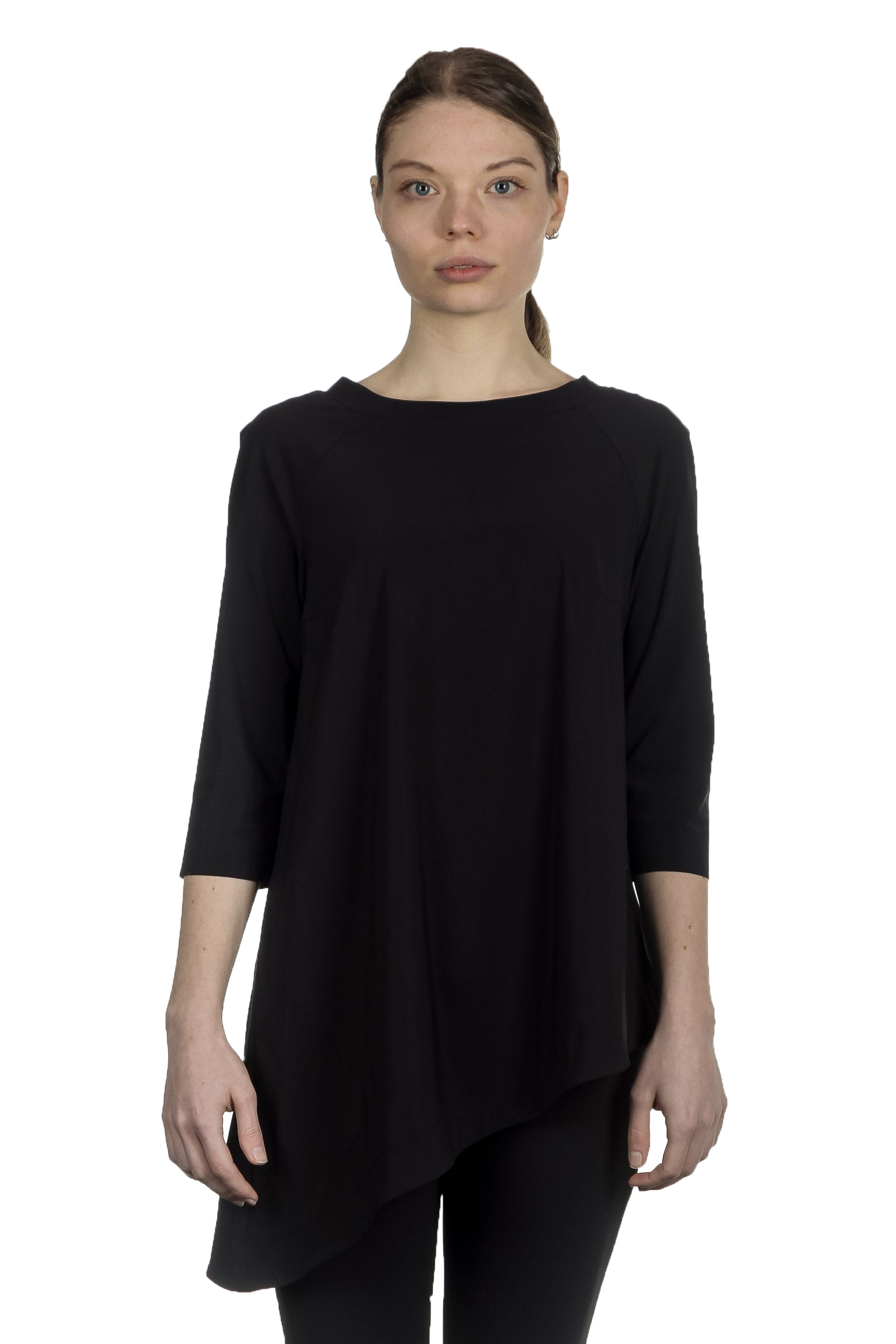 Schella Kann 2 Damen Asymmetrisches Langarmshirt schwarz