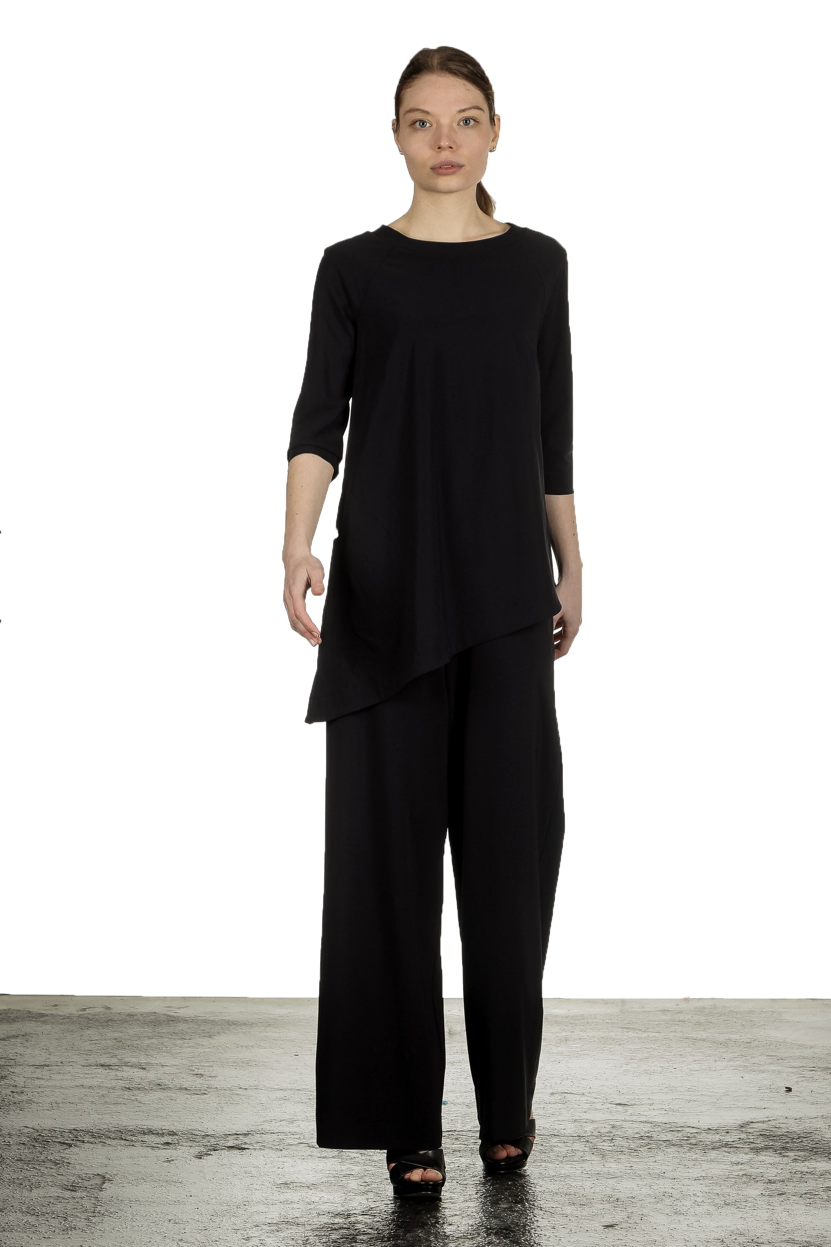 Schella Kann 2 Damen Hose mit weitem Bein schwarz