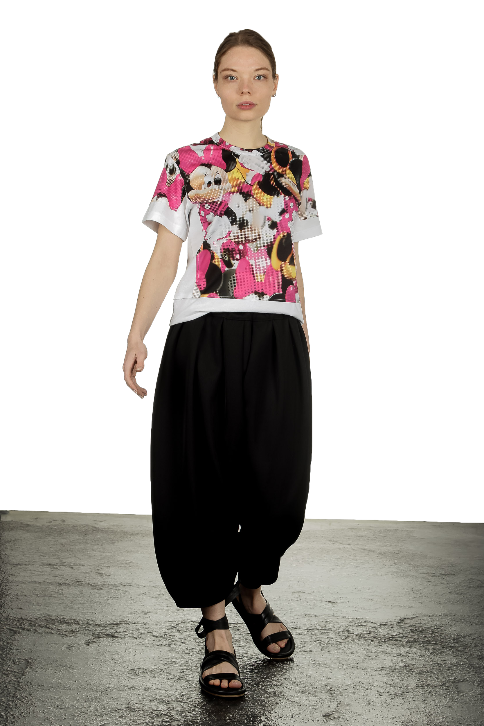 Comme Des Garçons Damen T-Shirt mit Mickey-Maus-Print mehrfarbig