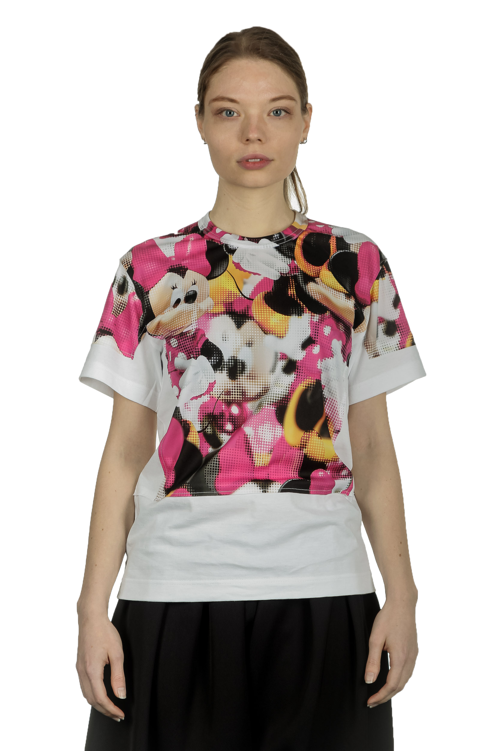 Comme Des Garçons Damen T-Shirt mit Mickey-Maus-Print mehrfarbig