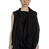 Rundholz Damen Bluse mit drapiertem Kragen schwarz