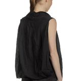 Rundholz Damen Bluse mit drapiertem Kragen schwarz