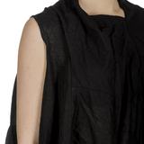 Rundholz Damen Bluse mit drapiertem Kragen schwarz