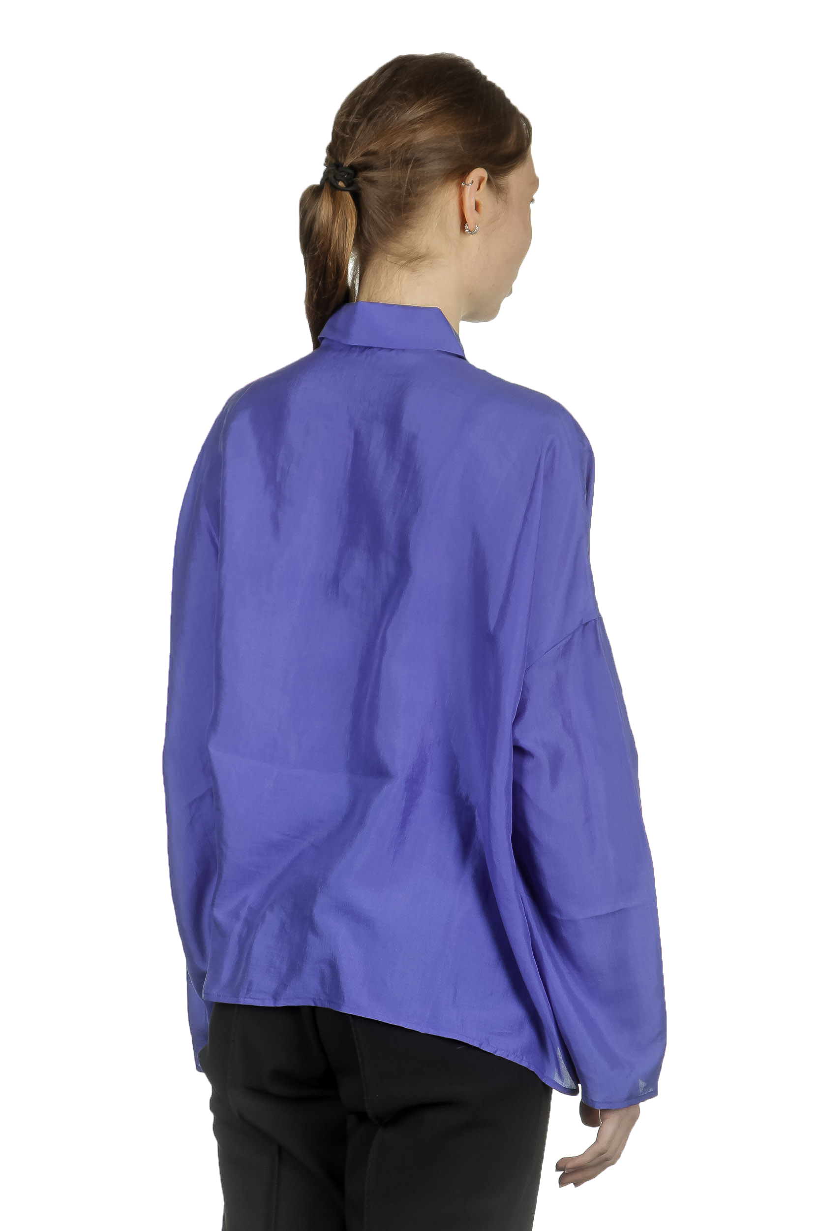 Apuntob Damen Hemdbluse in A-Linie blau