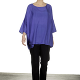 Apuntob Damen Bluse in A-Linie blau
