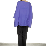 Apuntob Damen Bluse in A-Linie blau