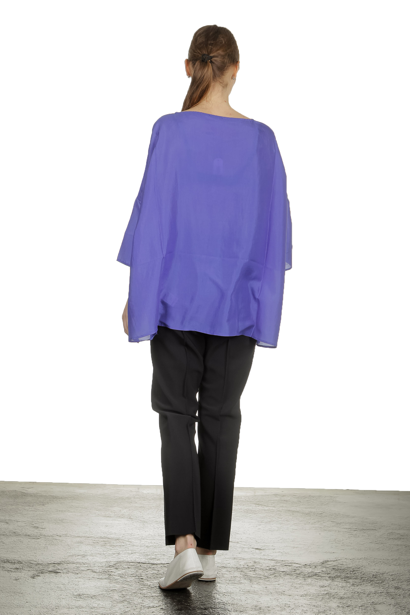 Apuntob Damen Bluse in A-Linie blau