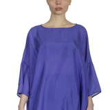 Apuntob Damen Bluse in A-Linie blau