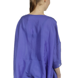 Apuntob Damen Bluse in A-Linie blau