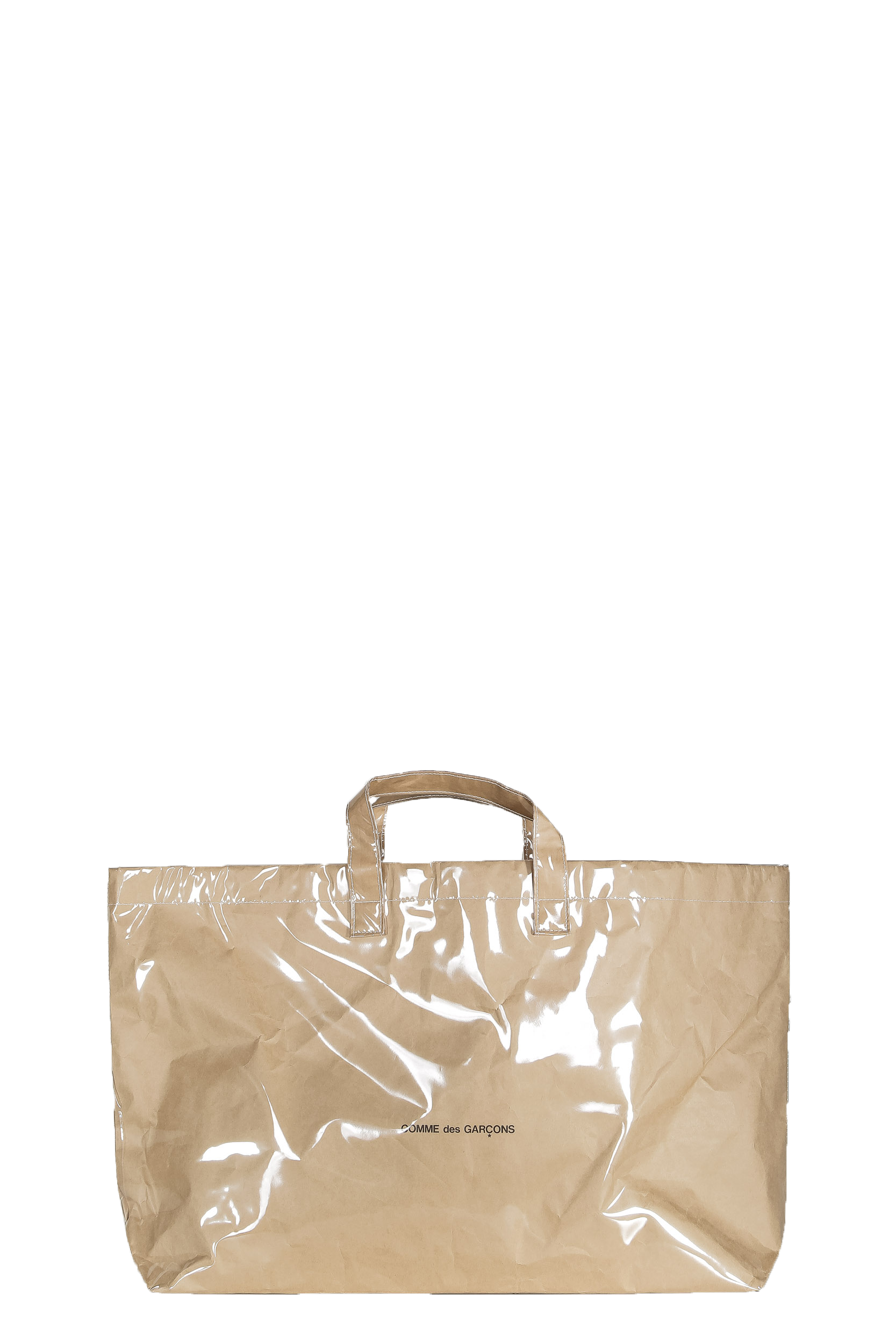Comme Des Garçons Handtasche mit Logo-Print beige