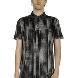 AVANT TOI Herren Poloshirt mit abstraktem Print anthrazit