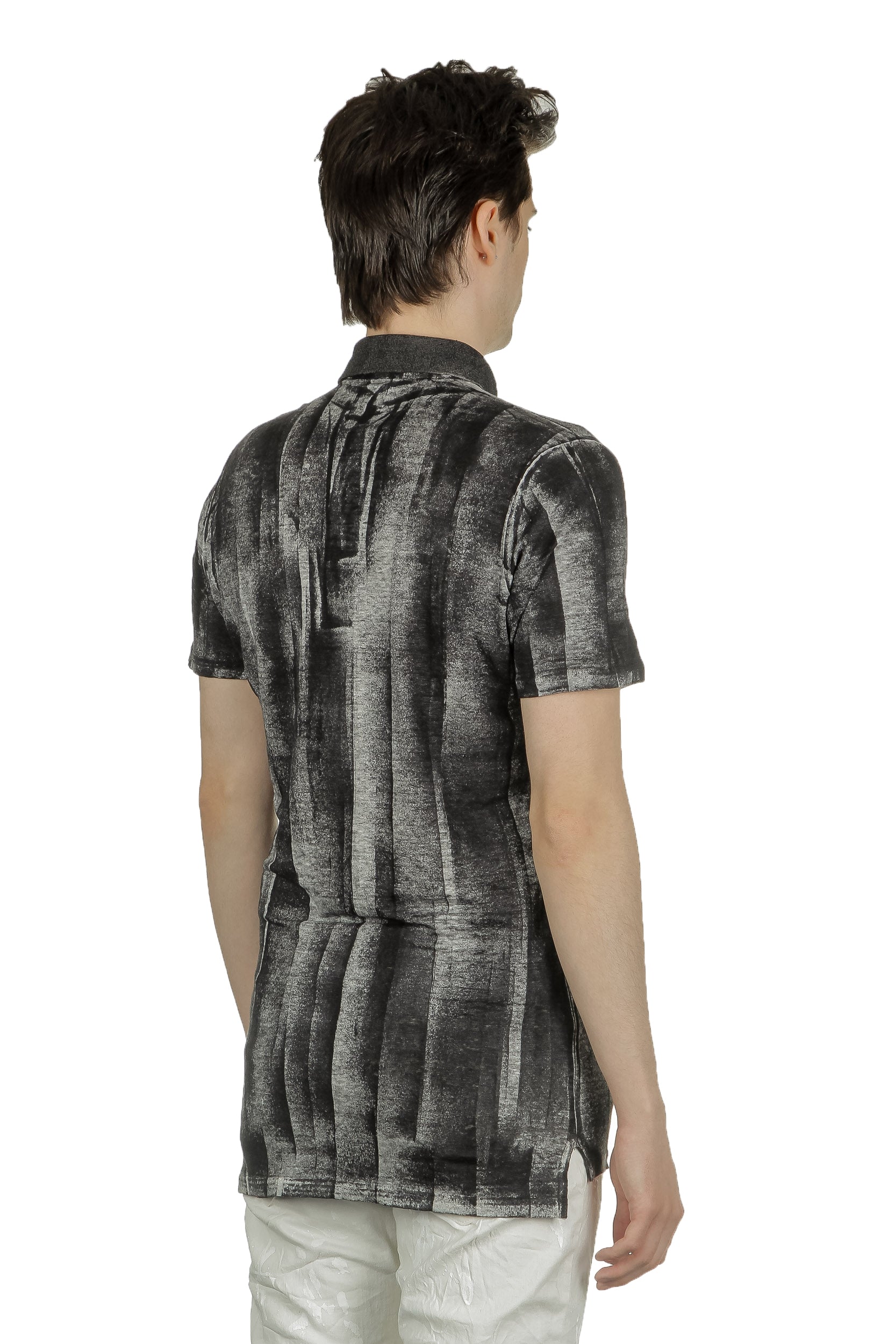 AVANT TOI Herren Poloshirt mit abstraktem Print anthrazit