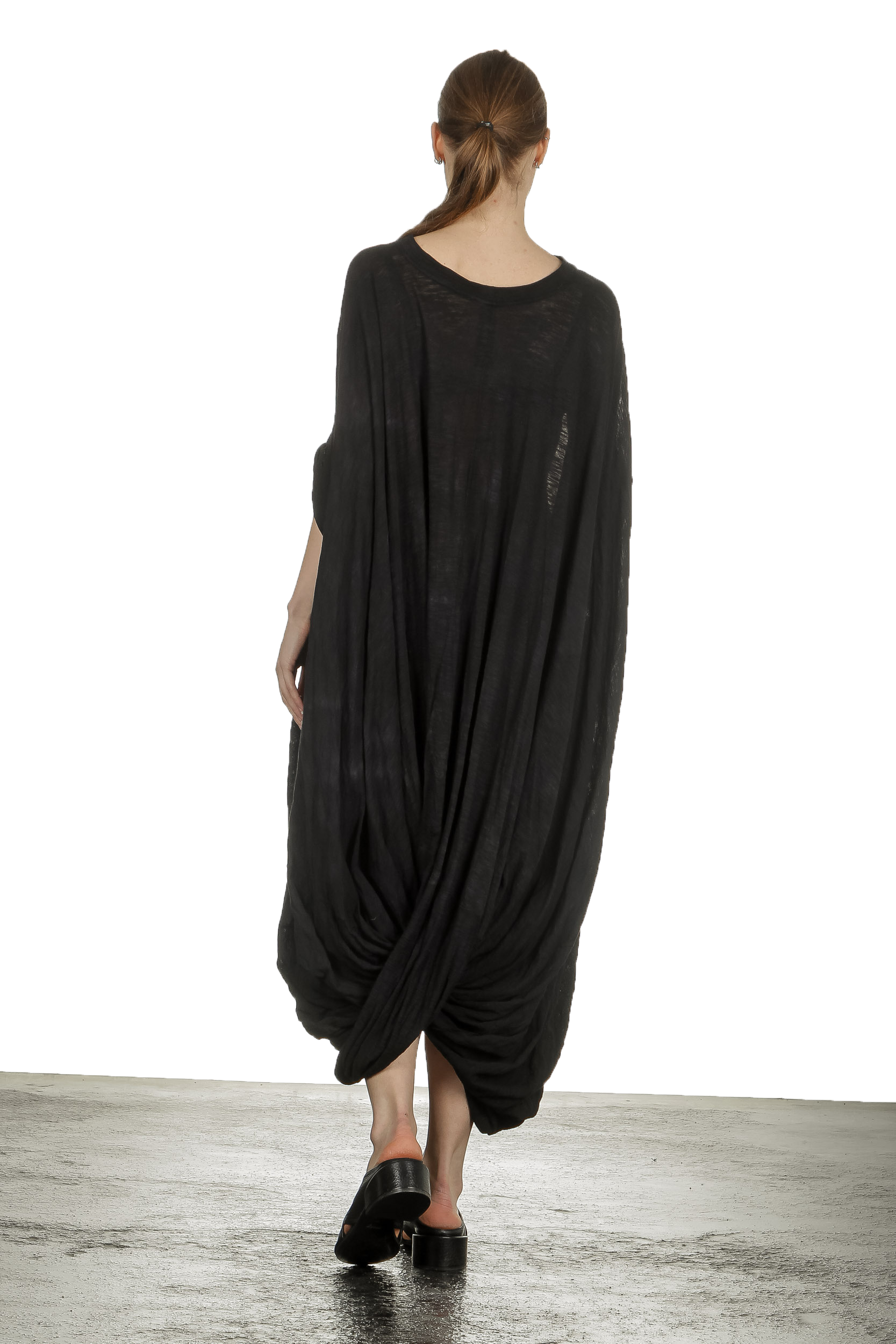 Gilda Midani Damen Ballonkleid lang schwarz mit Print