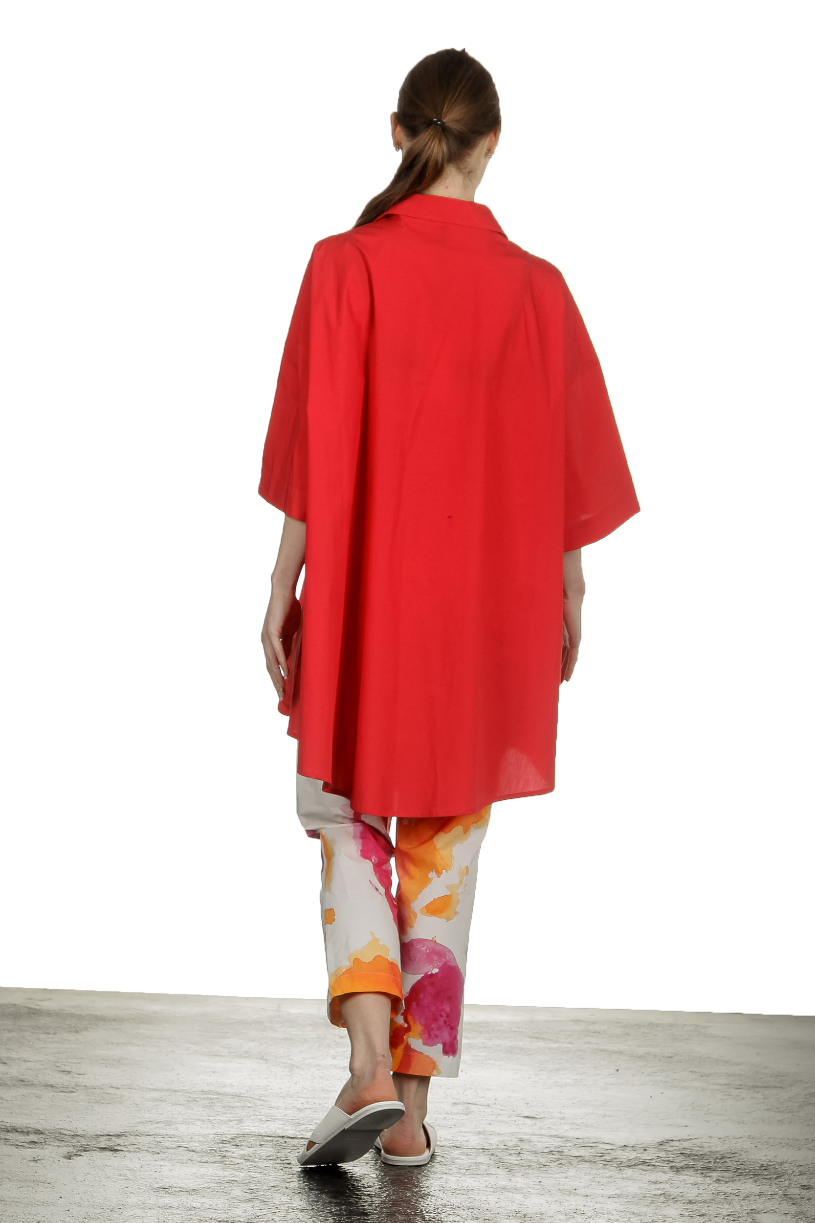 Katharina Hovman Damen Oversized Hemdbluse rot