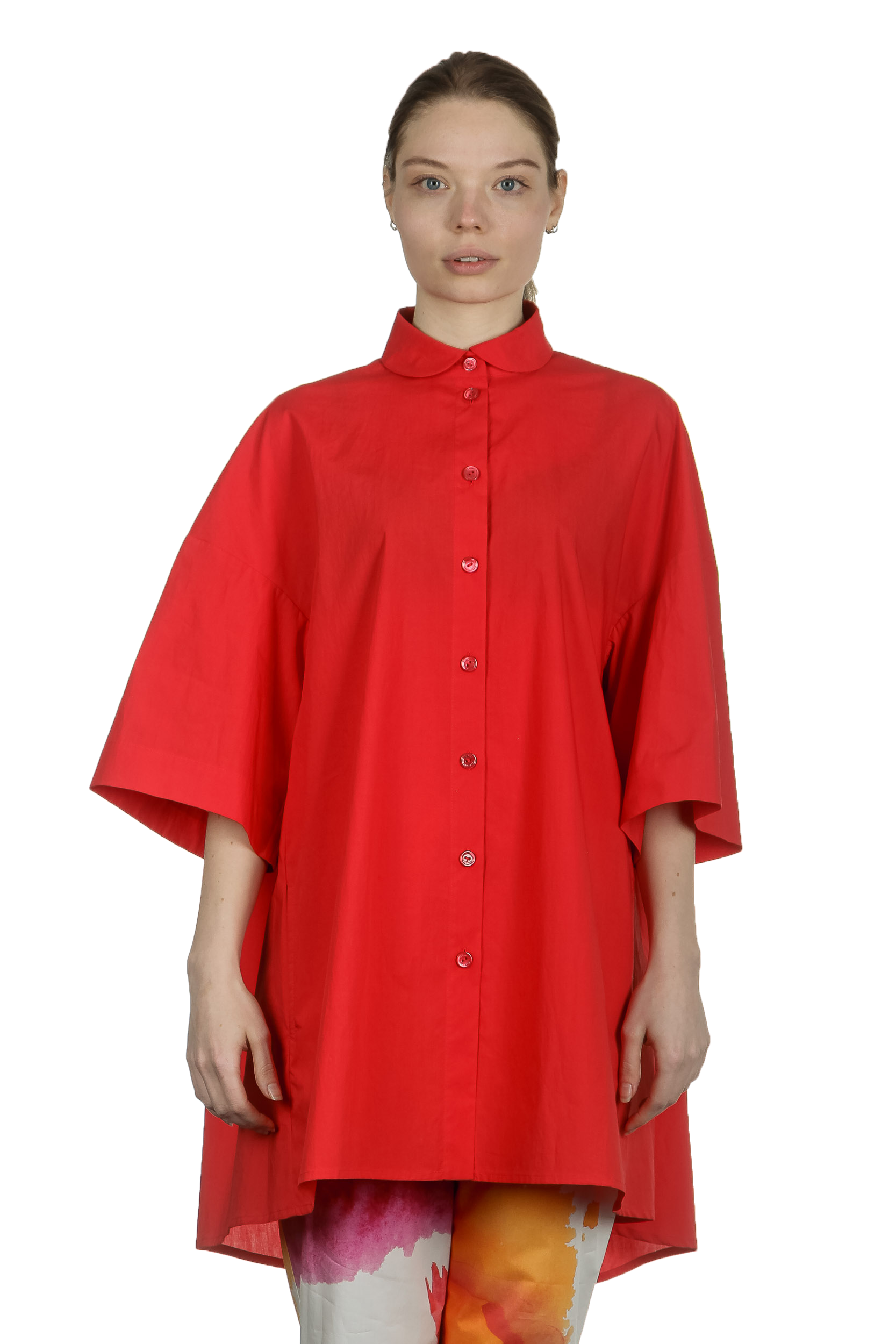 Katharina Hovman Damen Oversized Hemdbluse rot