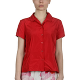 Katharina Hovman Damen Bluse mit Umlegekragen rot