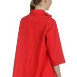 Katharina Hovman Damen Bluse in A-Linie mit Hemdkragen rot