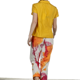 Katharina Hovman Damen Bluse mit Umlegekragen gelb
