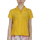 Katharina Hovman Damen Bluse mit Umlegekragen gelb