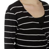 Sarah Pacini Damen Wickeljacke mit graphischem Print schwarz weiß