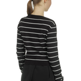Sarah Pacini Damen Wickeljacke mit graphischem Print schwarz weiß
