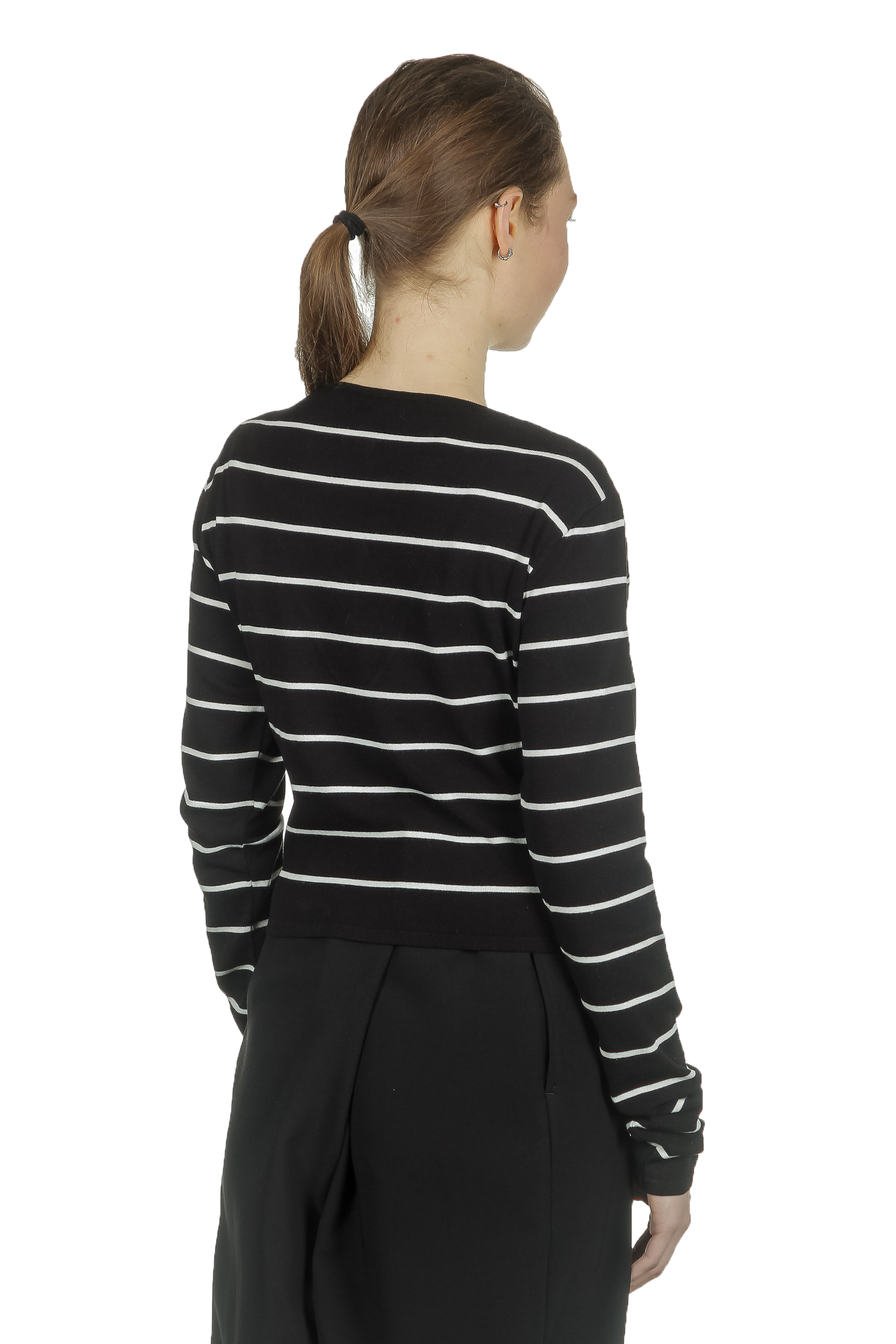 Sarah Pacini Damen Wickeljacke mit graphischem Print schwarz weiß