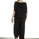 Sarah Pacini Damen Leinenpullover mit Muster schwarz