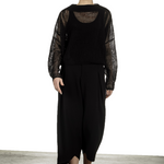 Sarah Pacini Damen Cropped Strickpullover schwarz