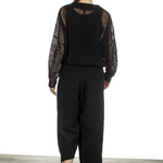 Sarah Pacini Damen Cropped Strickpullover schwarz